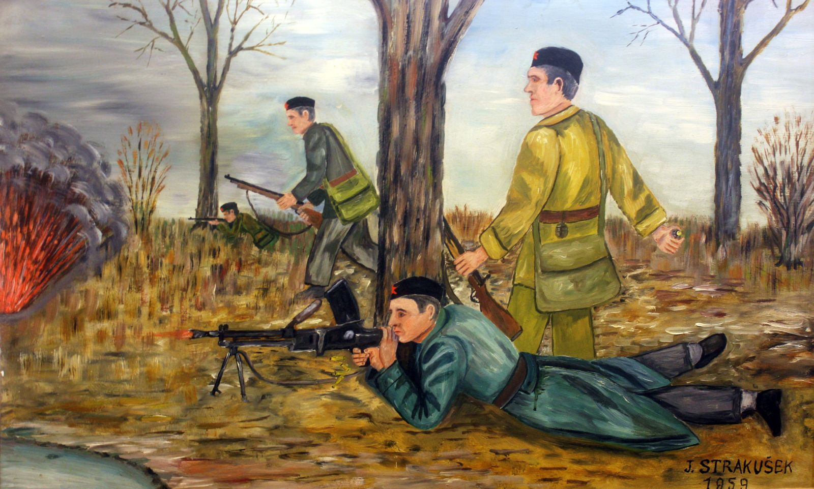 Jan Strakusek, Partizani u akciji, 52x81, 1959.jpg